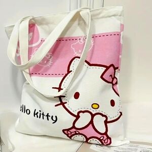 Sanrio HELLO KITTY | Adorable Pink & White Canvas Shoulder Bag ~ 🎁